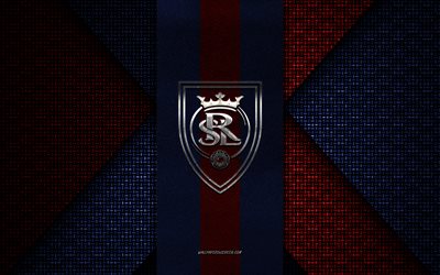 Real Salt Lake, MLS, blue red knitted texture, Real Salt Lake logo, American soccer club, Real Salt Lake emblem, soccer, Salt Lake City, USA