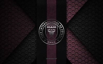 Inter Miami CF, MLS, pink knitted texture, Inter Miami CF logo, American soccer club, Inter Miami CF emblem, soccer, Miami, USA