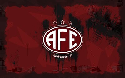 Ferroviaria FC grunge logo, 4k, Brazilian Serie B, maroon grunge background, soccer, Ferroviaria FC emblem, football, Ferroviaria FC logo, Ferroviaria FC, Brazilian football club, Ferroviaria