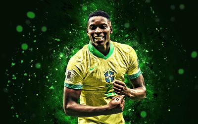 لويز هنريك, 4k, أضواء النيون الخضراء, فريق كرة القدم الوطني البرازيلي, conmebol, لاعبي كرة القدم البرازيلي, لويز هنريك 4k, كرة القدم, الفرق الوطنية, cbf, أمريكا الجنوبية, فريق لويز هنريك البرازيل