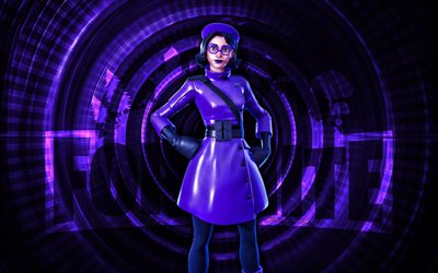lila ruby fortnite, 4k, violettes spiralhintergrund, fortnite, kreativ, lila rubinhaut, fortnite lila rubinhaut, lila rubin, fortnite  charaktere