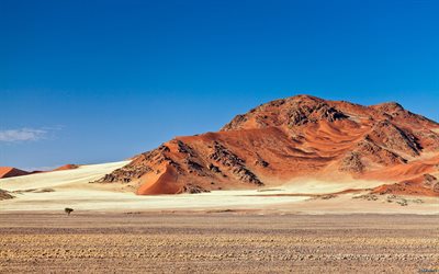 desierto, la arena, las piedras, el calor, el sol abrasador, namibia