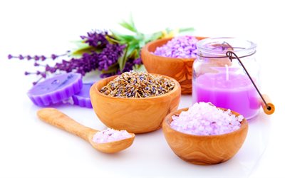 photo, lavender, lavender candles, spa treatments