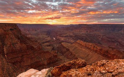 coucher de soleil, etats-unis, le grand canyon