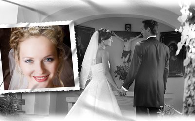 love, pair, the bride, photo, the groom, wedding, collage