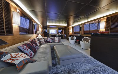 sofas, interior, pillows, yacht, lamp, ship, light, the ship, carpet