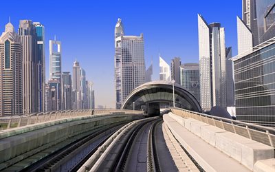 casa, edificio, metro de dubai, la ciudad, qatar, emiratos árabes unidos, rascacielos