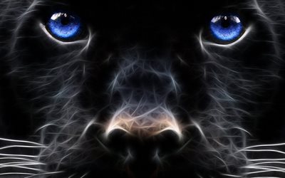 fractal, animal, graphics, predator, panther