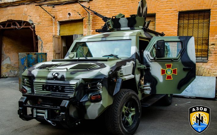 kraz cobra, véhicules blindés, de l'ukraine, le régiment azov, les ukrainiens de l'armée