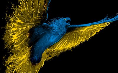 ucraina, ptah, ucraino simbolismo, di libertà, di uccello ucraina, il blu e il giallo uccello, uccello