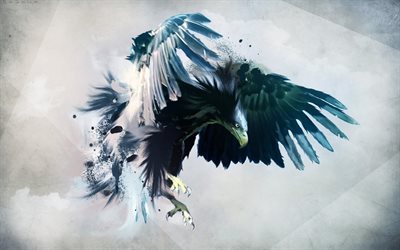 eagle, painted birds, painted eagle