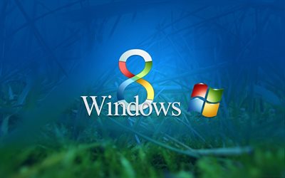 ocho, windows 8, con el emblema de windows