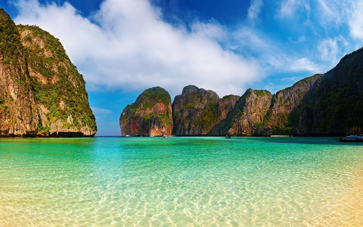 mare delle andamane, il phi phi le, maya bay, tailandia, spiaggia, tropicale, isola, africa-africa-lee