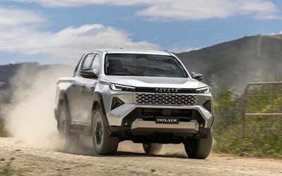 4k, Toyota Hilux SR5, dust, 2026 cars, pickups, AU-spec, offroad, Toyota Hilux, exterior, 2026 Toyota Hilux, japanese cars, Toyota