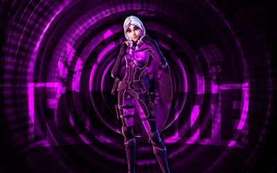 パープル ルーン トリン フォートナイト, 4k, 紫色のスパイラルの背景, フォートナイト, クリエイティブ, パープルルーントーリンスキン, フォートナイト パープル ルーン トリン スキン, パープルルーン・トリン, フォートナイトのキャラクター