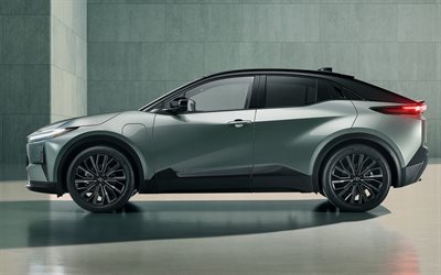 2026, toyota c hr, 4k, vista lateral, exterior, cruce electrico, c hr eléctrico, toyota c hr plateado, nuevo 2026 toyota c hr, coches electricos, autos japoneses, toyota