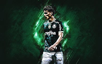 richard rios, palmeiras, kolumbialainen jalkapalloilija, vihreä kivitausta, grunge  taide, sociedade esportiva palmeiras, brasilia, jalkapallo