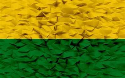 Flag of Vichada, 4k, Departments of Colombia, 3d polygon background, Vichada flag, 3d polygon texture, Day of Vichada, 3d Vichada flag, Colombian national symbols, 3d art, Vichada, Colombia