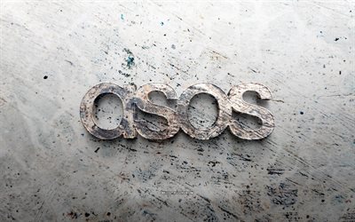 logo pierre asos, 4k, fond de pierre, logo 3d asos, marques, créatif, logo asos, grunge art, asos