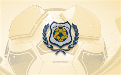 Ismaily SC glossy logo, 4K, orange football background, Egyptian Premier League, soccer, egyptian football club, Ismaily SC 3D logo, Ismaily SC emblem, Ismaily SC, football, sports logo