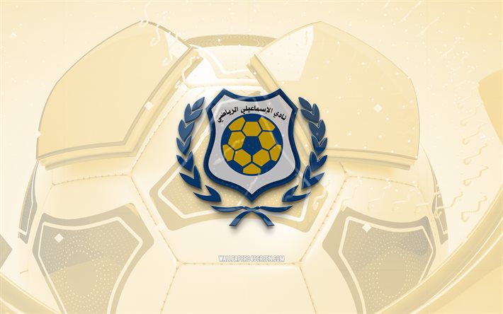 イスマイリー sc の光沢のあるロゴ, 4k, オレンジ色のサッカーの背景, エジプト・プレミアリーグ, サッカー, エジプトのサッカークラブ, イスマイリーscの3dロゴ, イスマイリーscのエンブレム, イスマイリーsc, フットボール, スポーツのロゴ