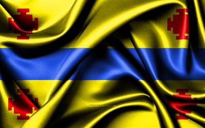 bandera de popayán, 4k, ciudades colombianas, banderas de tela, día de popayán, banderas de seda onduladas, colombia, ciudades de colombia, popayán