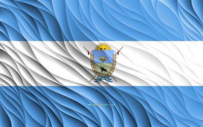 4k, bandera pampeana, banderas 3d onduladas, provincias argentinas, bandera de la pampa, dia de la pampa, ondas 3d, provincias de argentina, la pampa, argentina