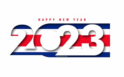 새해 복 많이 받으세요 2023 코스타리카, 흰 바탕, 코스타리카, 최소한의 예술, 2023 코스타리카 컨셉, 코스타리카 2023, 2023 코스타리카 배경, 2023 새해 복 많이 받으세요 코스타리카