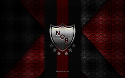 Newells Old Boys, Argentina Primera Division, red black knitted texture, Newells Old Boys logo, Argentina football club, Newells Old Boys emblem, football, Argentina, Newells Old Boys badge, Newells Old Boys FC