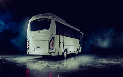 2022, TEMSA Prestij SX, rear view, exterior, passenger bus, white TEMSA Prestij, Turkish buses, TEMSA