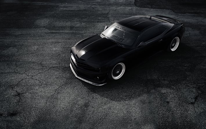 coupé, supersportwagen, 2016, chevrolet camaro zl1, tuning, camaro schwarz