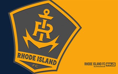 Rhode Island FC logo, 4k, yellow background, carbon art, USL, Rhode Island FC emblem, American soccer club, United Soccer League, USA, Rhode Island FC, football, Rhode Island, soccer, USL Championship
