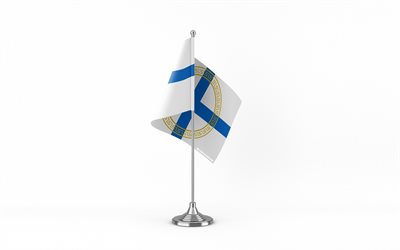 4k, Peloponnese table flag, white background, Peloponnese flag, table flag of Peloponnese, regions of Greece, Peloponnese flag on metal stick, flag of Peloponnese, Greece, Peloponnese