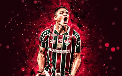 4k, thiago silva, but, contexte abstrait violet, fluminense fc, série brésilienne a, footballeurs brésiliens, thiago silva 4k, néons violets, football, flou, thiago silva fluminense