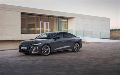 4k, audi a5, 2025, frontvy, exteriör, nya grå audi a5, 2025 gray audi a5, tyska bilar, audi