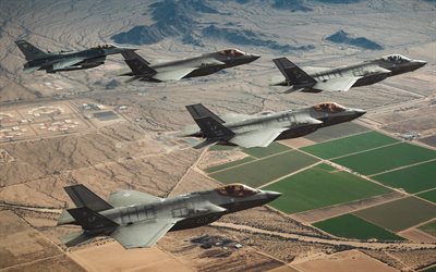 4k, boeing f 22 raptor, collegamento di aerei, combattenti volanti, combattente americano, us air force, f 22, aereo da combattimento, f 22 raptor, combattenti, aereo militare, boeing