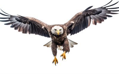 weißkopfseeadler, 4k, tierwelt, greifvögel, fliegender adler, usa symbol, eagle  look, jagdadler, schöne vögel, adler, raubvögel