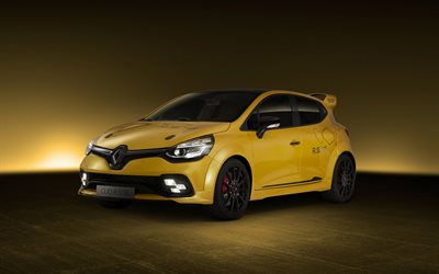 hatchback, 2016, Renault Clio RS16 Concept, studio, yellow Clio