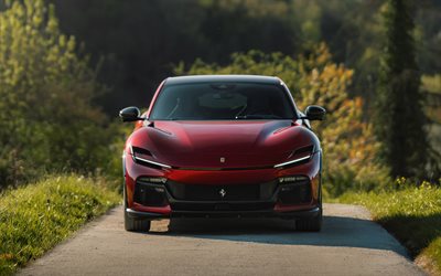 2027 ferrari purosangue handling speciale, 4k, edestä katsottuna, ulkopuoli, ferrari crossoverit, punainen ferrari purosangue 2027, ferrari purosangue, italialaiset autot, ferrari