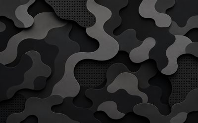 tumma naamiointi, 4k, materiaalin suunnittelu, naamiointi 3d tausta, luova, naamiointi geometrinen tausta, kesäinen naamiointi, 3d tekstuurit, naamiointi taustat, naamiointi
