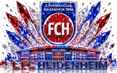 fc heidenheim logo, 4k, saksan jalkapalloseura, fc heidenheim, kristalli taidetta, fc heidenheimin tunnus, voith arena, heidenheim, saksa, jalkapallo, bundesliiga, 1 fc heidenheim logo, 1 fc heidenheim
