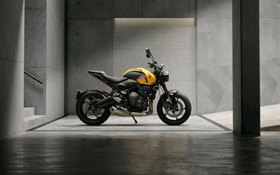 4k, triunfo tridente 660, estudio, 2026 bicicletas, sintonización, supermotos, 2026 triunfo tridente 660, triunfo, motocicletas británicas, motos triunfo