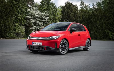 2027 volkswagen polo gti, 4k, edestä katsottuna, ulkopuoli, id polo, punainen id polo 2027, sähköautot, saksalaiset autot, volkswagen
