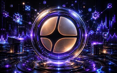 Aster 3D logo, 4k, violet futuristic background, cryptocurrencies, Aster futuristic logo, brands, Aster cryptocurrency, blockchain, Aster logo, Aster