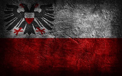 4k, Lubeck flag, German cities, stone texture, Flag of Lubeck, stone background, Day of Lubeck, grunge art, German national symbols, Lubeck, Germany