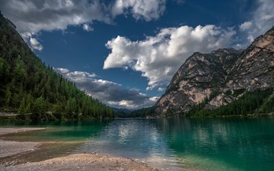 mountain lake, mountain landscape, glacial lake, forest, mountains, environment, beautiful lake, North America