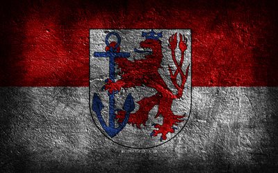 4k, bandiera di dusseldorf, città tedesche, struttura di pietra, sfondo di pietra, giorno di dusseldorf, grunge, arte, simboli nazionali tedeschi, dusseldorf, germania