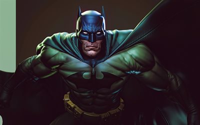 4k, batman, dunkelheit, 3d-kunst, superhelden, kreativ, bilder mit batman, dc-comics, batman 4k, batman 3d