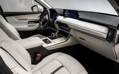 2022, Mazda CX-60, interior, inside view, dashboard, CX-60 interior, new CX-60, SUV, Japanese cars, Mazda