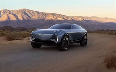 2025, cadillac crossover de velocidad elevada, 4k, vista frontal, conceptos, suv de lujo, exterior, velocidad elevada de cadillac, autos americanos, cadillac